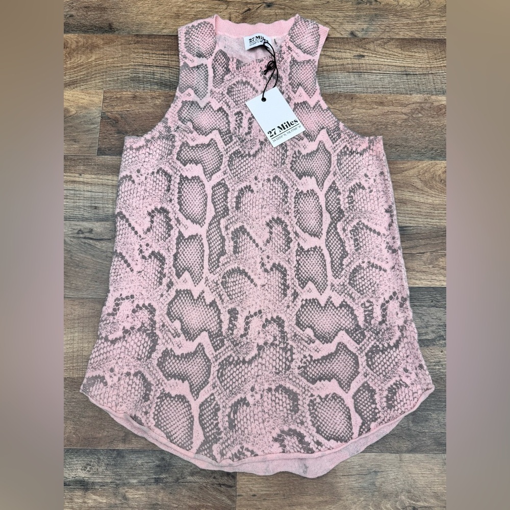 27 Miles Malibu Mischa Snake Print Tank XS Pink NWT Boho Chic